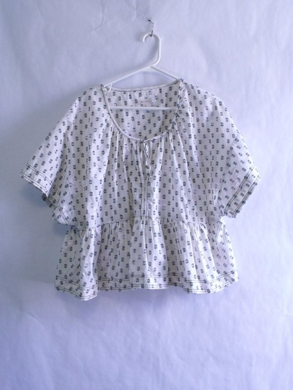 Pilcro Clip Dot Pullover Babydoll Top - Picture 2 of 6